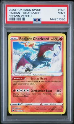 Pokemon TCG: Graded PSA 9 - Radiant Charizard Crown Zenith 20/159 Holo Radiant - Image 1