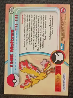 Pokemon Topps Series 3 Moltres #146 Silver Foil NM - Image 2