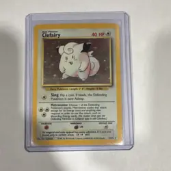 Pokemon Clefairy 5/102 Base Set Holo Rare 40HP English 1999 - Image 1