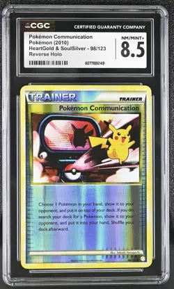 CGC 8.5 Pokemon Communication HeartGold & SoulSilver 98/123 Reverse Holo - Image 1