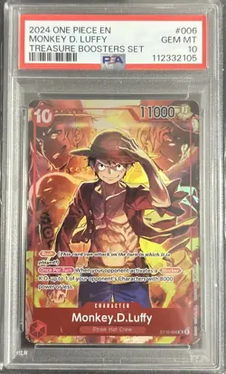 One Piece Monkey D. Luffy ST10-006 Treasure Booster Set Promo PSA 10 - Image 1
