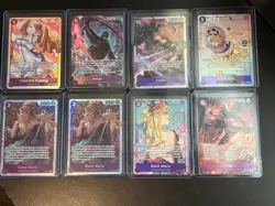 One Piece English Purple x8 Mixed Rarity Card Lot Pudding Kaido Maria + More - Image 1