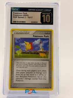 Pokemon Park Trainer Card 2005 POP Series 2 CGC Pristine 10 - Image 1