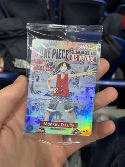 One Piece Monkey D. Luffy US College Basketball Promo Card SEALED - Image 1