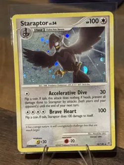 Staraptor Lv.54 Holo 16/130 Diamond & Pearl NM-/LP+ Rare Pokemon Card - Image 1