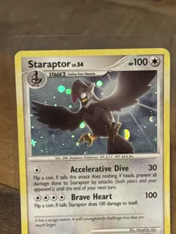 Staraptor Lv.54 Holo 16/130 Diamond & Pearl NM-/LP+ Rare Pokemon Card - Image 2