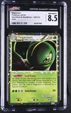 CGC 8.5 Meganium 2010 HeartGold & SoulSilver 109/123 Holo Pokemon Card - Image 1