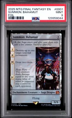 2025 Magic MTG Final Fantasy Summon: Bahamut Foil Rare #0001 PSA 9 Charity Sale - Image 1
