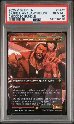 2025 MTG FINAL FANTASY COMMANDER CHOCOBO BUNDLE BARRET, AVALANCHE LEADER PSA 10 - Image 1