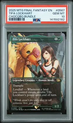 2025 MAGIC THE GATHERING FINAL FANTASY CHOCOBO BUNDLE #0567 TIFA LOCKHART PSA 10 - Image 1