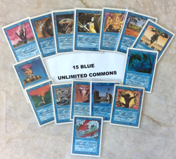 ALL 15 UNLIMITED BLUE COMMONS Magic the Gathering NM-LP-MP - Image 1
