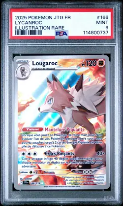 2025 POKEMON FRENCH JTG FR-JOURNEY TOGETHER ILLUSTRATION RARE LYCANROC PSA 9 - Image 1