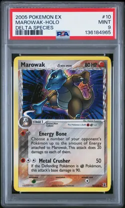 2005 POKEMON EX DELTA SPECIES #10 MAROWAK-HOLO PSA 9 - Image 1
