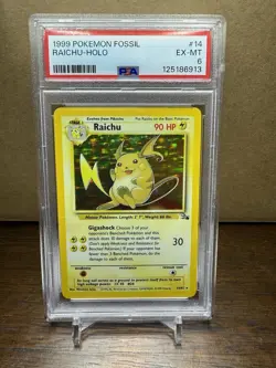 1999 Pokemon Fossil Raichu 14/62 PSA 6 - Image 1