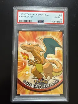 1999 Topps Pokemon Charizard #6 TV Series PSA 8 - Image 1