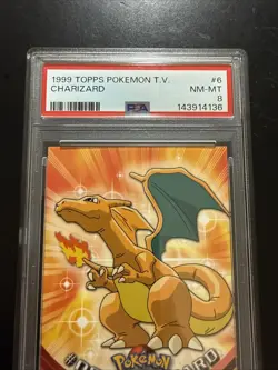 1999 Topps Pokemon Charizard #6 TV Series PSA 8 - Image 2