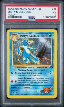 2000 POKEMON GYM CHALLENGE HOLO #12 MISTY'S GOLDUCK PSA 3 - Image 1