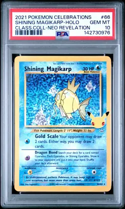 2021 POKEMON CELEBRATIONS CLASSIC COLLECTION #66 SHINING MAGIKARP-HOLO PSA 10 - Image 1