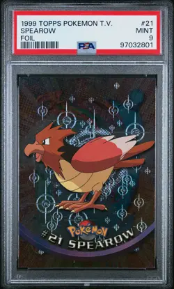 1999 TOPPS POKEMON TV FOIL #21 SPEAROW PSA 9 - Image 1