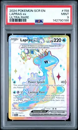 2024 POKEMON SCR EN-STELLAR CROWN ULTRA RARE #158 LAPRAS EX PSA 9 - Image 1