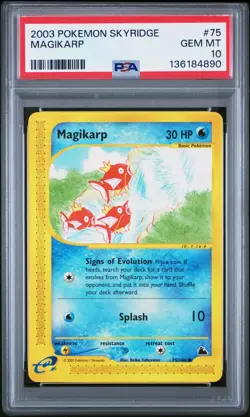 2003 POKEMON SKYRIDGE #75 MAGIKARP PSA 10 - Image 1