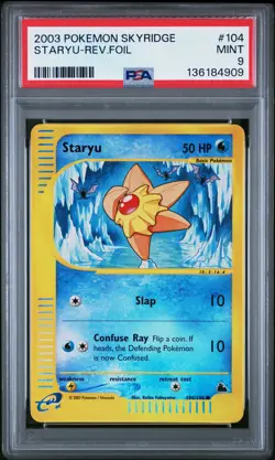 2003 POKEMON SKYRIDGE #104 STARYU-REVERSE FOIL PSA 9 - Image 1