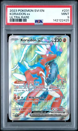 2023 POKEMON SVI EN-SCARLET & VIOLET ULTRA RARE #231 KORAIDON EX PSA 9 - Image 1