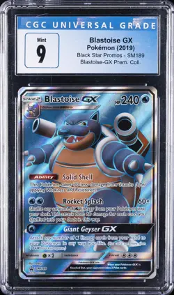 2019 POKEMON PROMOS BLASTOISE GX PREMIUM COLLECTION #SM189 BLASTOISE GX CGC 9 - Image 1