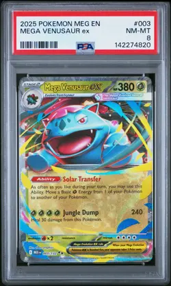 2025 POKEMON MEG EN-MEGA EVOLUTION #003 MEGA VENUSAUR EX PSA 8 - Image 1