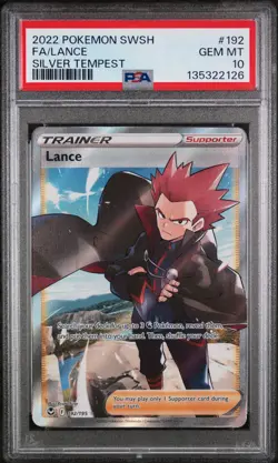 2022 POKEMON SWORD & SHIELD SILVER TEMPEST #192 FULL ART/LANCE PSA 10 - Image 1