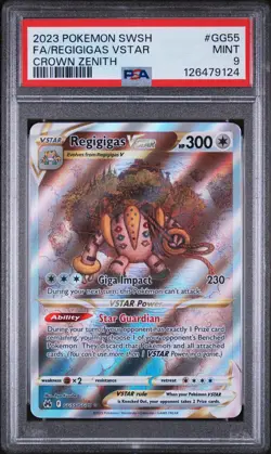2023 POKEMON SWORD & SHIELD CROWN ZENITH #GG55 FULL ART/REGIGIGAS VSTAR PSA 9 - Image 1