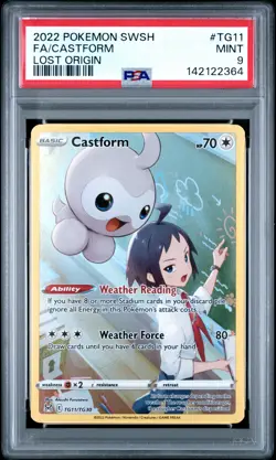 2022 POKEMON SWORD & SHIELD LOST ORIGIN #TG11 FULL ART/CASTFORM PSA 9 - Image 1