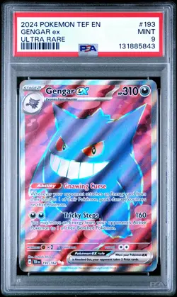 2024 POKEMON TEF EN-TEMPORAL FORCES ULTRA RARE #193 GENGAR EX PSA 9 - Image 1