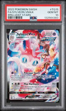 2022 POKEMON SWORD & SHIELD BRILLIANT STARS #TG15 FULL ART/SYLVEON VMAX PSA 10 - Image 1