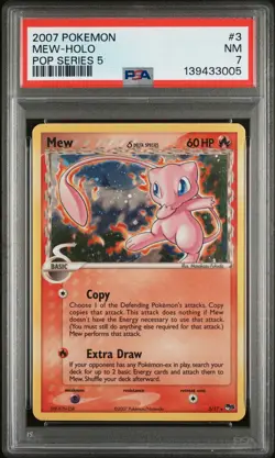 2007 POKEMON POP SERIES 5 #3 MEW-HOLO PSA 7 - Image 1