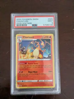 2020 POKEMON SWORD & SHIELD VIVID VOLTAGE #025 CHARIZARD PSA 9 - Image 1