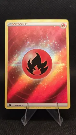 Pokemon Fire Energy 153/159 Crown Zenith Textured Full Art Holo Rare - Image 1