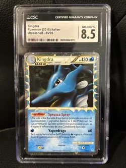 POKEMON UNLEASHED ITALIAN KINGDRA PRIME #85 2010 ULTRA RARE HOLO FOIL CGC 8.5 - Image 1