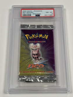 Pokemon TCG 2002 NEO DESTINY SEALED BOOSTER PACK PSA 8 NM-MT NOCTOWL - Image 1