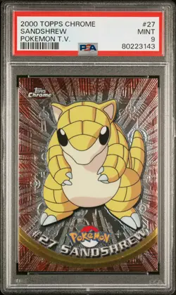 2000 TOPPS CHROME POKEMON T.V. #27 SANDSHREW PSA 9 - Image 1