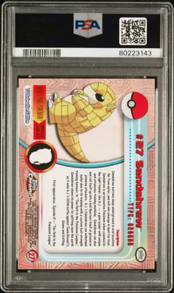 2000 TOPPS CHROME POKEMON T.V. #27 SANDSHREW PSA 9 - Image 2