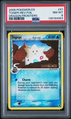 2006 POKEMON EX DRAGON FRONTIERS #41 TOGEPI-REVERSE FOIL PSA 8 - Image 1