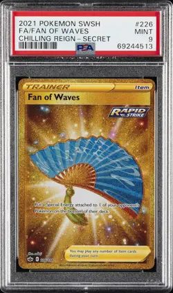 2021 POKEMON SWORD & SHIELD CHILLING REIGN SECRET FULL ART/FAN OF WAVES PSA 9 - Image 1