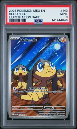 2025 POKEMON MEG EN-MEGA EVOLUTION ILLUSTRATION RARE #143 HELIOPTILE PSA 9 - Image 1