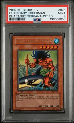 2002 YU-GI-OH! PSV-PHARAOH'S SERVANT 1ST EDITION THE LEGENDARY FISHERMAN PSA 9 - Image 1