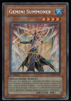 Gemini Summoner TAEV-EN000 Secret Rare Tactical Evolution 1st Edition Yu-Gi-Oh - Image 1