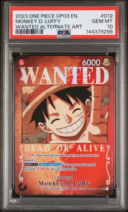 2023 ONE PIECE PILLARS OF STRENGTH WANTED ALT ART #012 MONKEY D. LUFFY PSA 10 - Image 1
