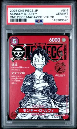 2025 ONE PIECE JAPANESE PROMOS MAGAZINE VOL.20 #014 MONKEY D. LUFFY PSA 10 - Image 1