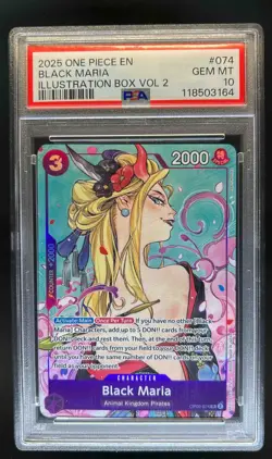 2025 One Piece Black Maria Illustration Box Vol. 2 Super Rare #OP08-074 PSA 10 - Image 1