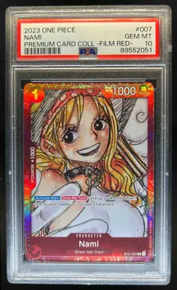 2023 One Piece Premium Card Collection Nami Film Red Edition #ST01-007 PSA 10 - Image 1